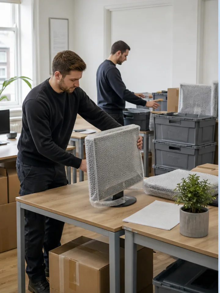 Illustrative packing and storage scene